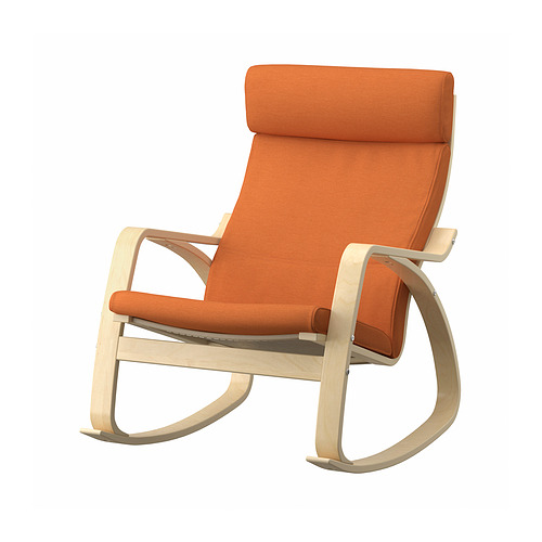 POÄNG - rocking-chair, birch veneer/Knisa bright orange | IKEA Hong Kong and Macau - PE962273_S4