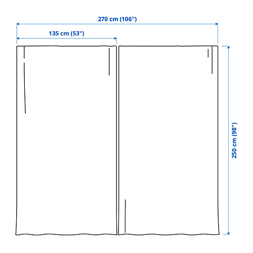 ROSENMANDEL block-out curtains, 1 pair