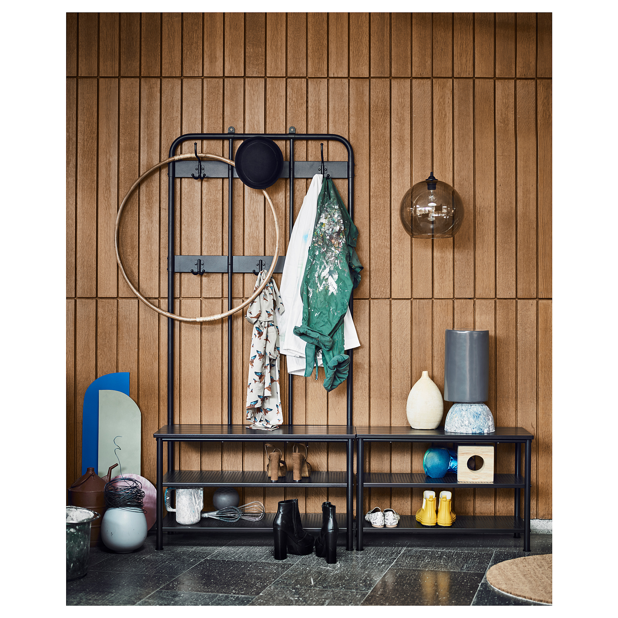 PINNIG - coat rack with shoe storage bench, black | IKEA Hong Kong and ...