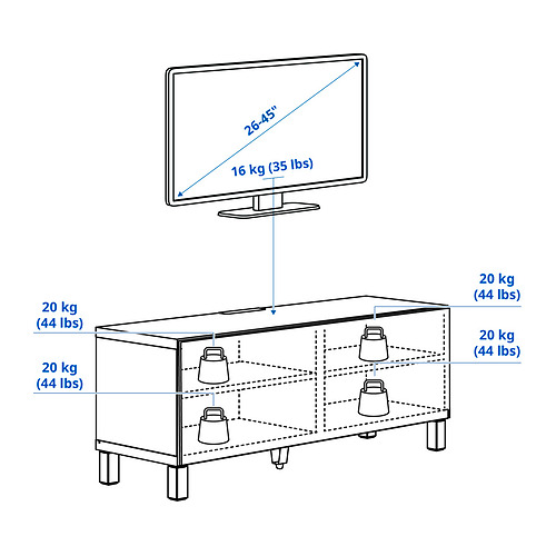 BESTÅ TV bench with doors
