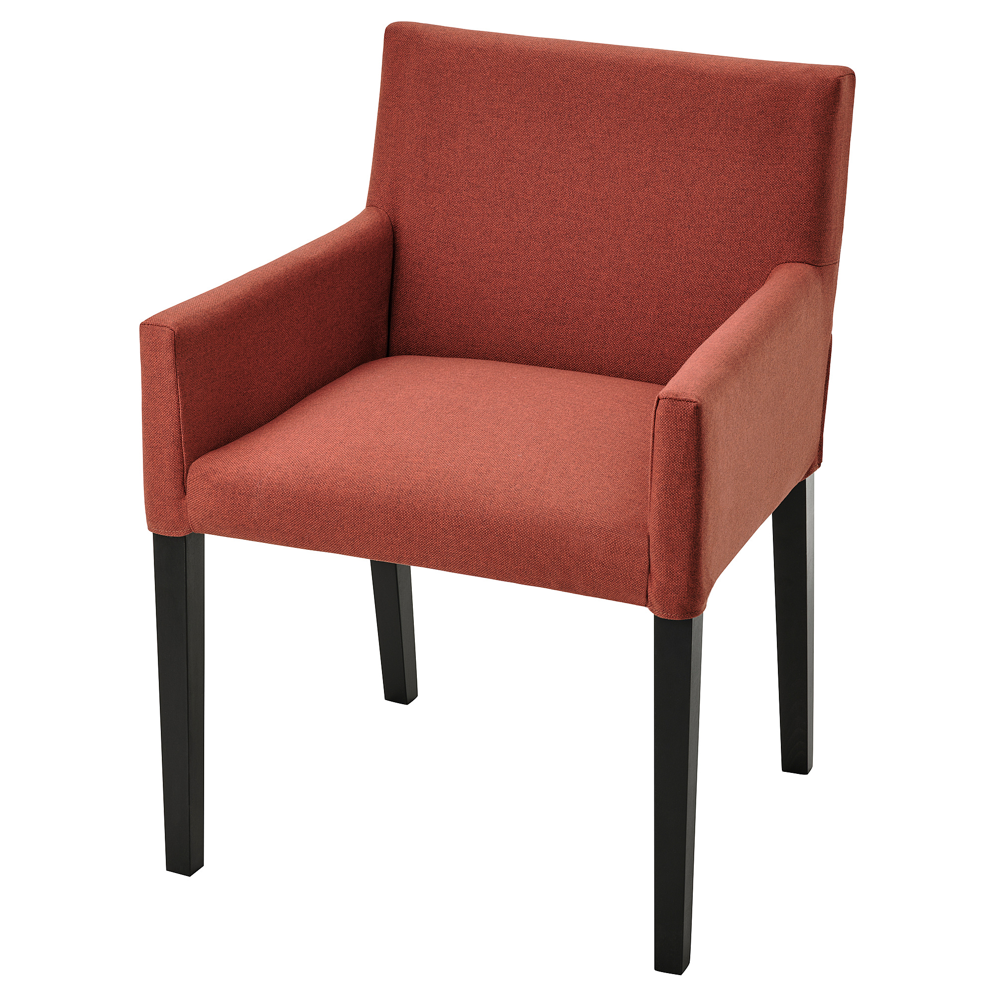 MÅRENÄS - chair with armrests, black/Gunnared red-brown