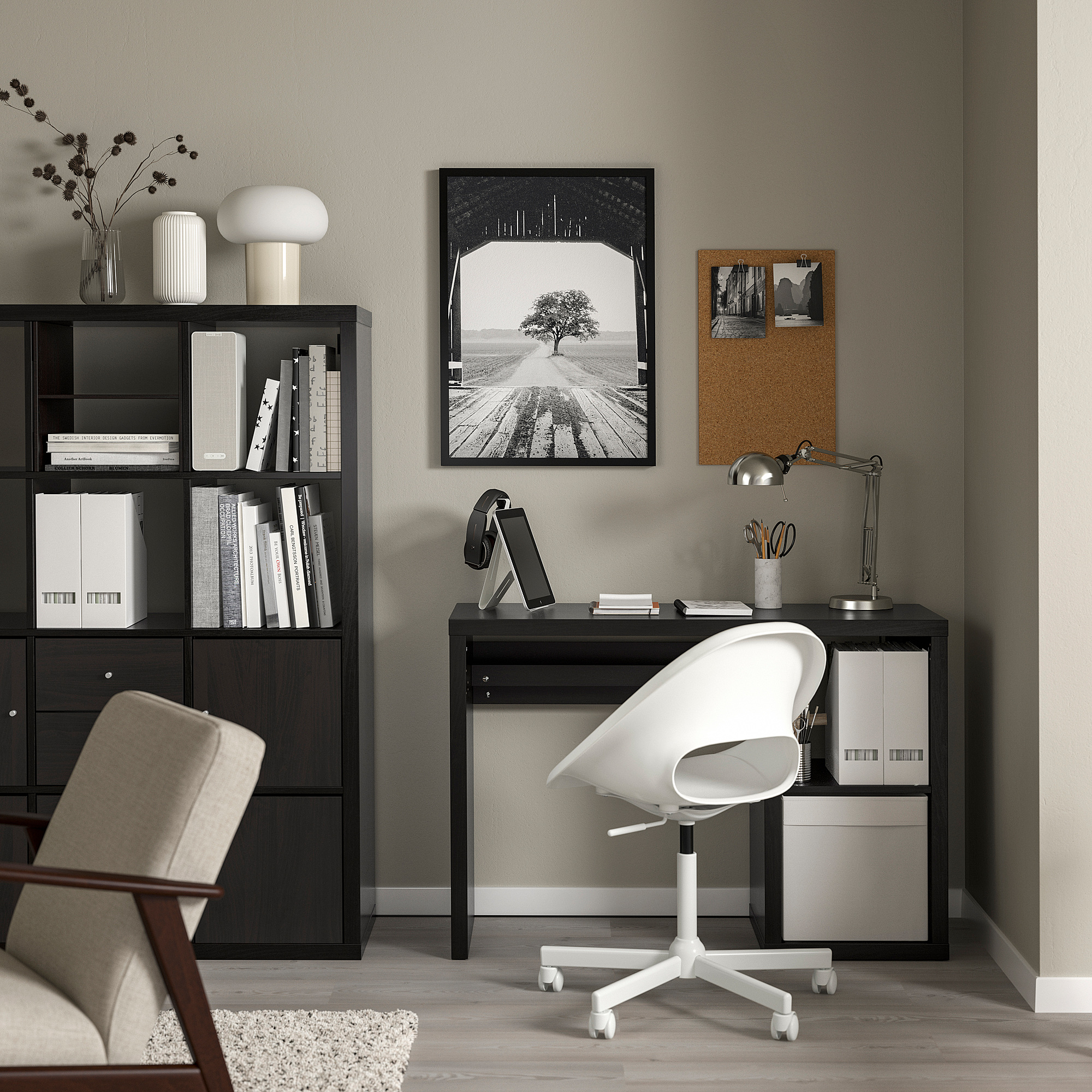 KALLAX/LOBERGET desk and chair