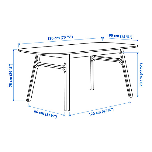 ODGER/VOXLÖV table and 4 chairs