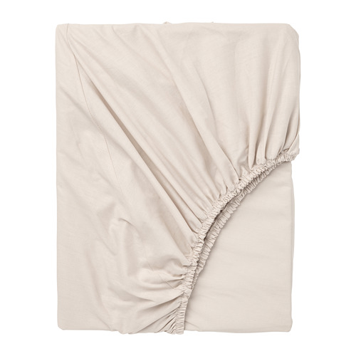 DVALA fitted sheet, beige, double