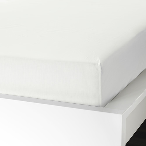 ULLVIDE fitted sheet, white, double