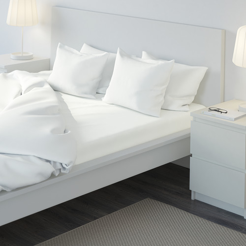 ULLVIDE fitted sheet, white, double