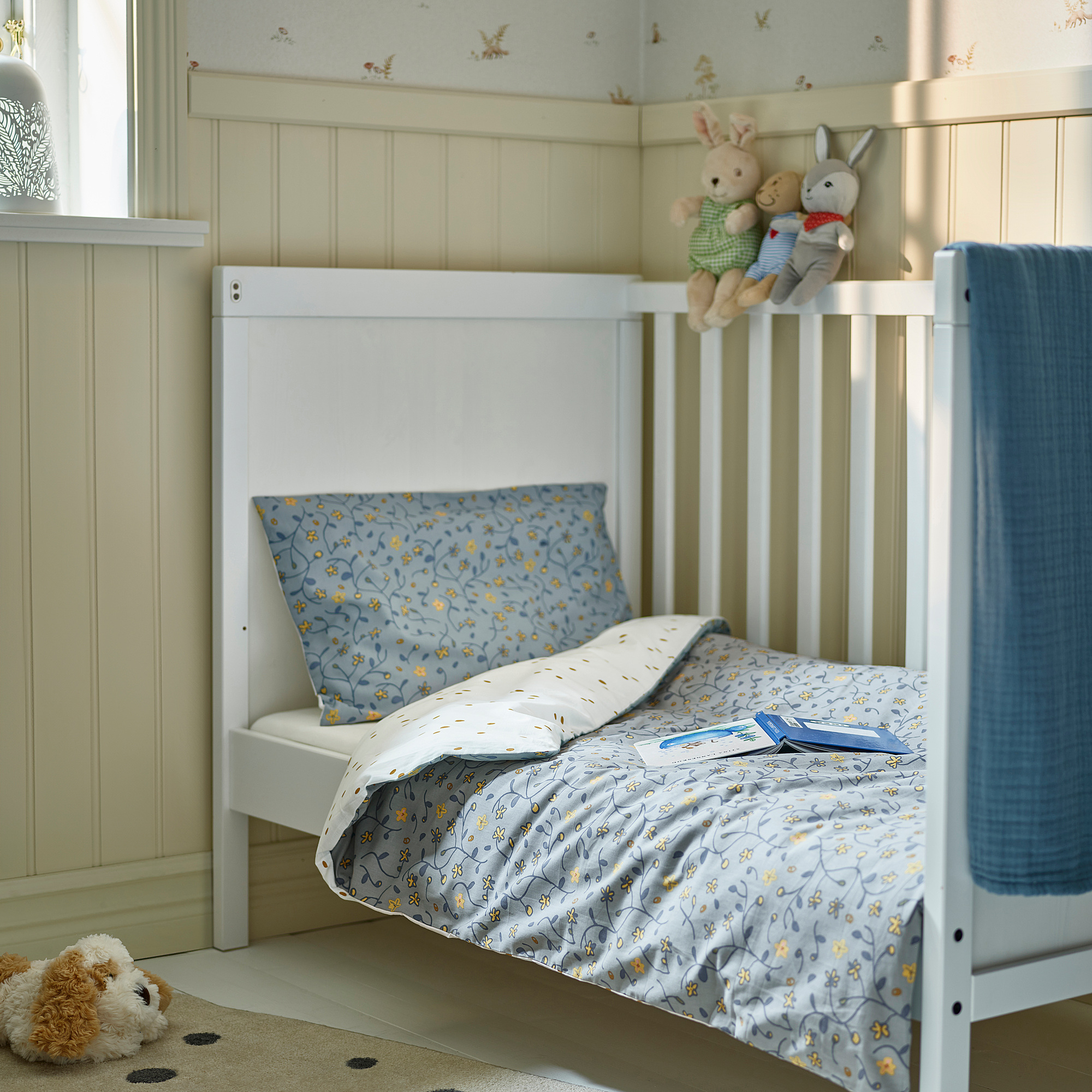 GULDVÄVARE duvet cover 1 pillowcase for cot
