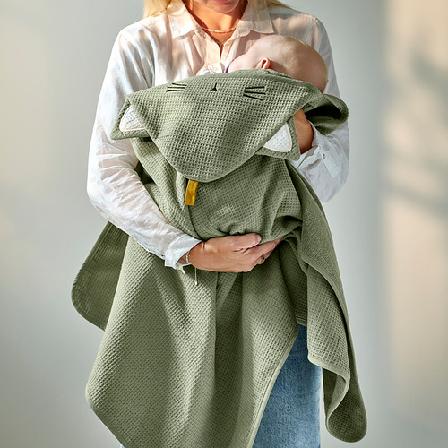 GULDVÄVARE baby towel with hood