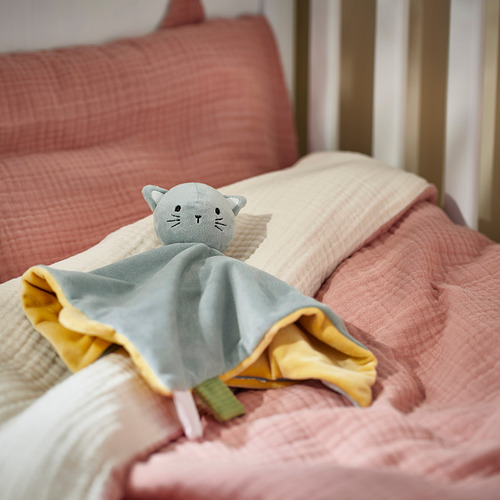 GULDVÄVARE comfort blanket with soft toy