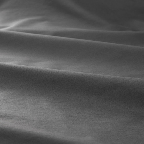 LUKTJASMIN quilt cover and pillowcase, dark grey, 150x200/50x80 cm 