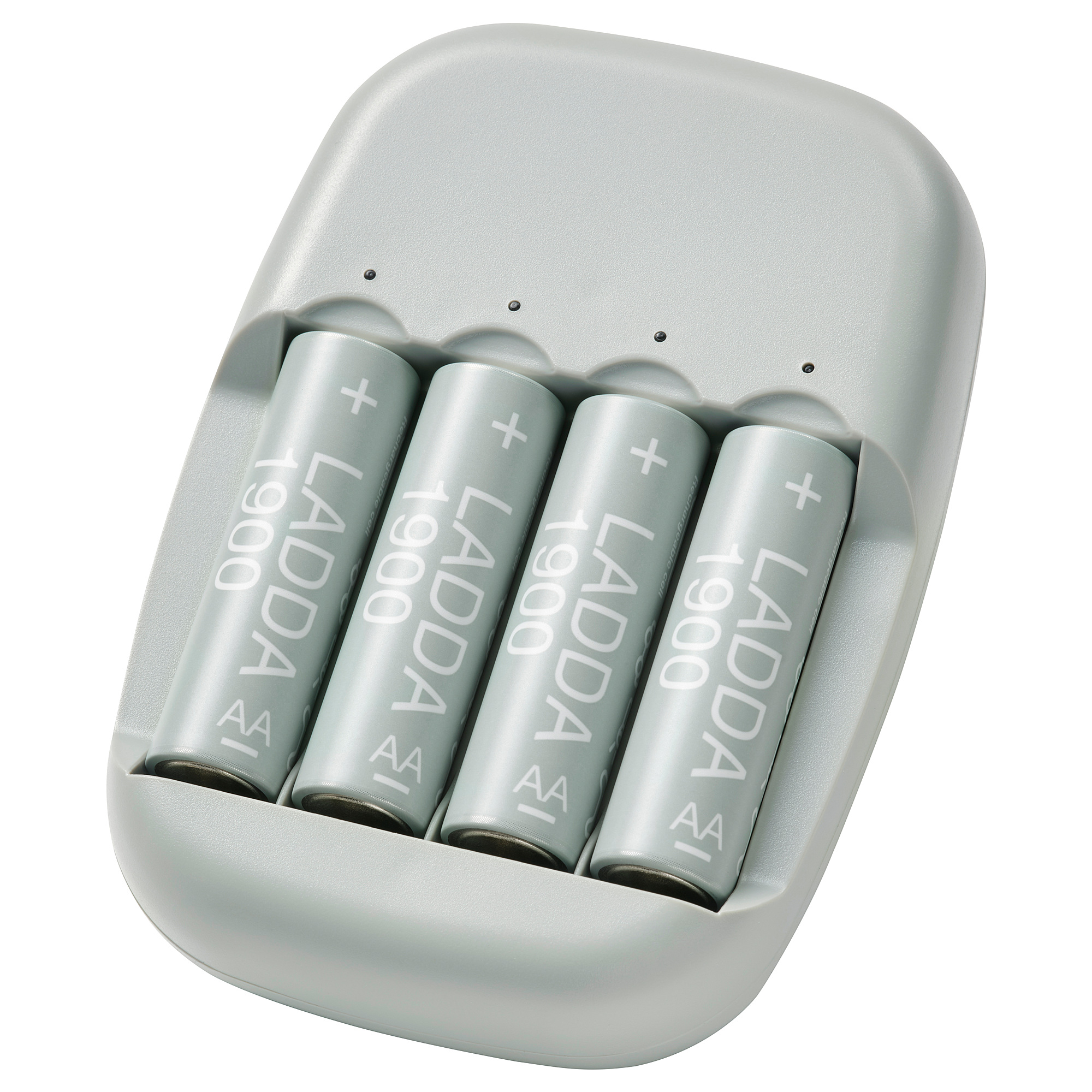 LADDA/STENKOL battery charger and 4 batteries