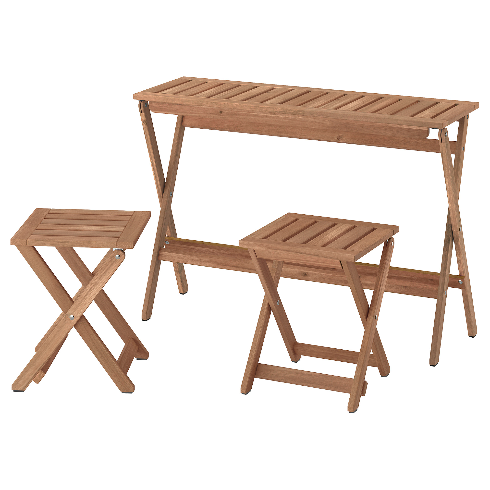 NÄMMARÖ table and 2 stools, outdoor