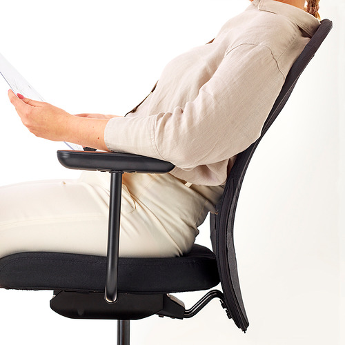 FLINTAN office chair with armrests, beige - IKEA
