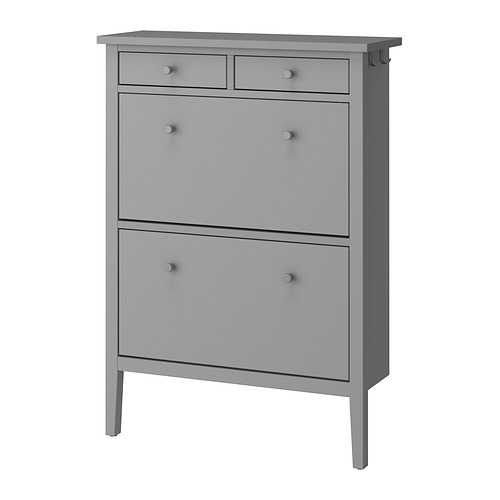 GULLABERG - shoe cabinet with 2 compartments, grey, 88x30x122 cm | IKEA Hong Kong and Macau - PE962847_S4