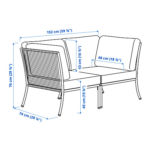 SEGERÖN 2-seat sofa, outdoor