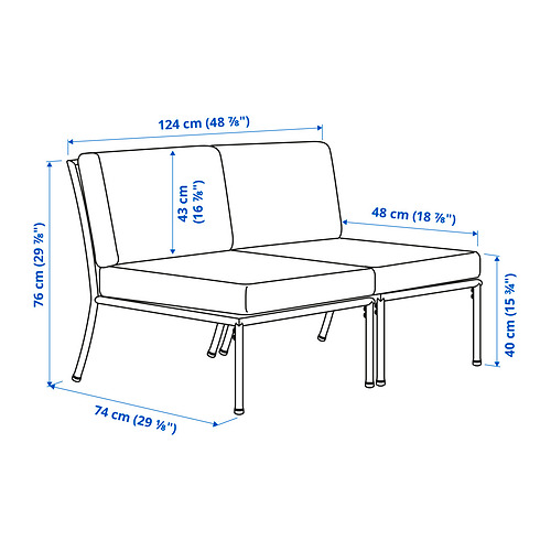 SEGERÖN 2-seat sofa, outdoor