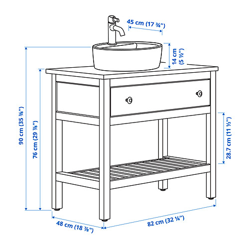 HEMNES/TÖRNVIKEN 開放式洗手盆櫃連抽屜/洗手盆/水龍頭