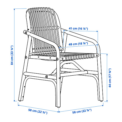 SALNÖ/LISABO table and 4 chairs with armrests