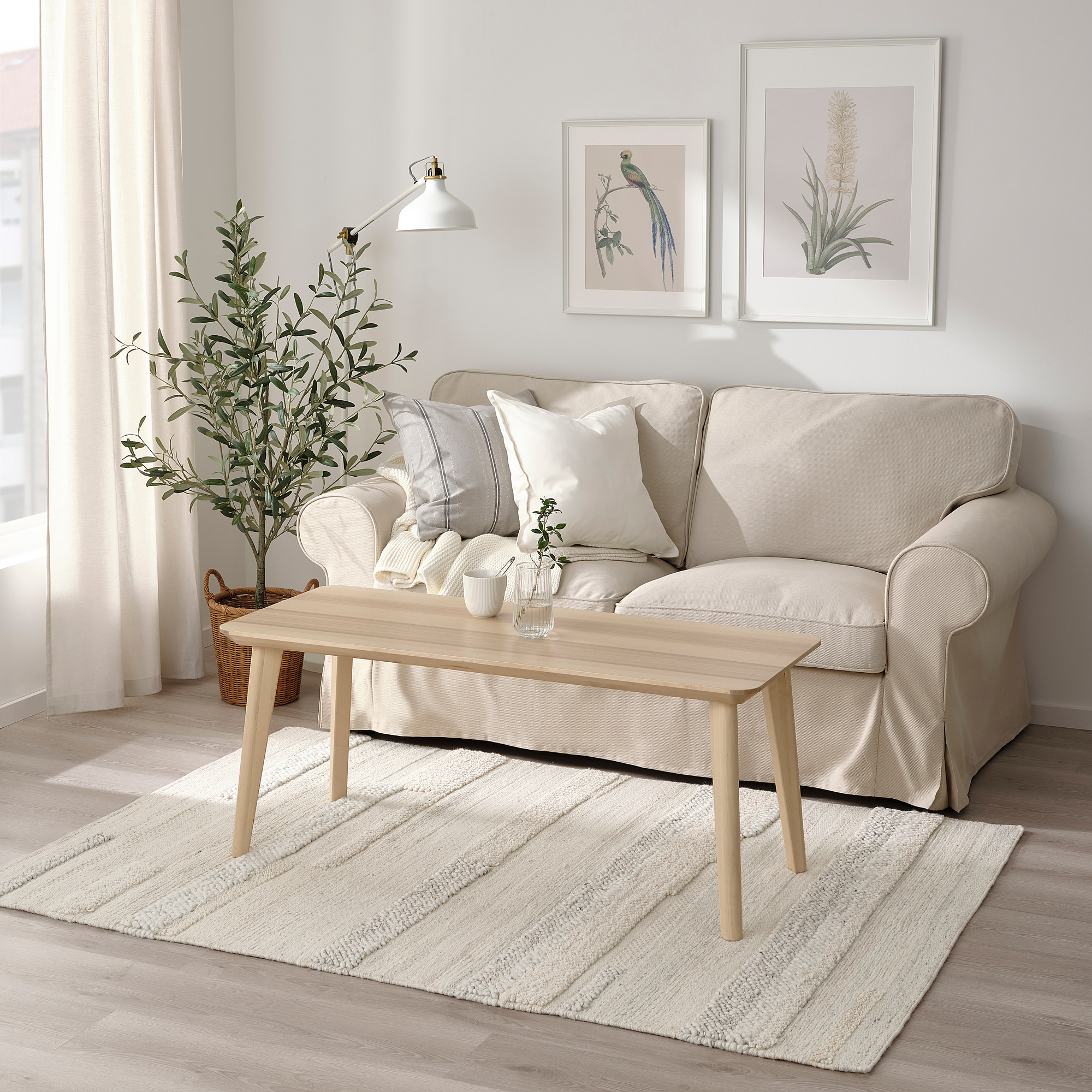IKEA ウールラグBRONDEN 133×195 BRÖNDEN - rug, low pile, handmade beige, 133x195 cm | IKEA