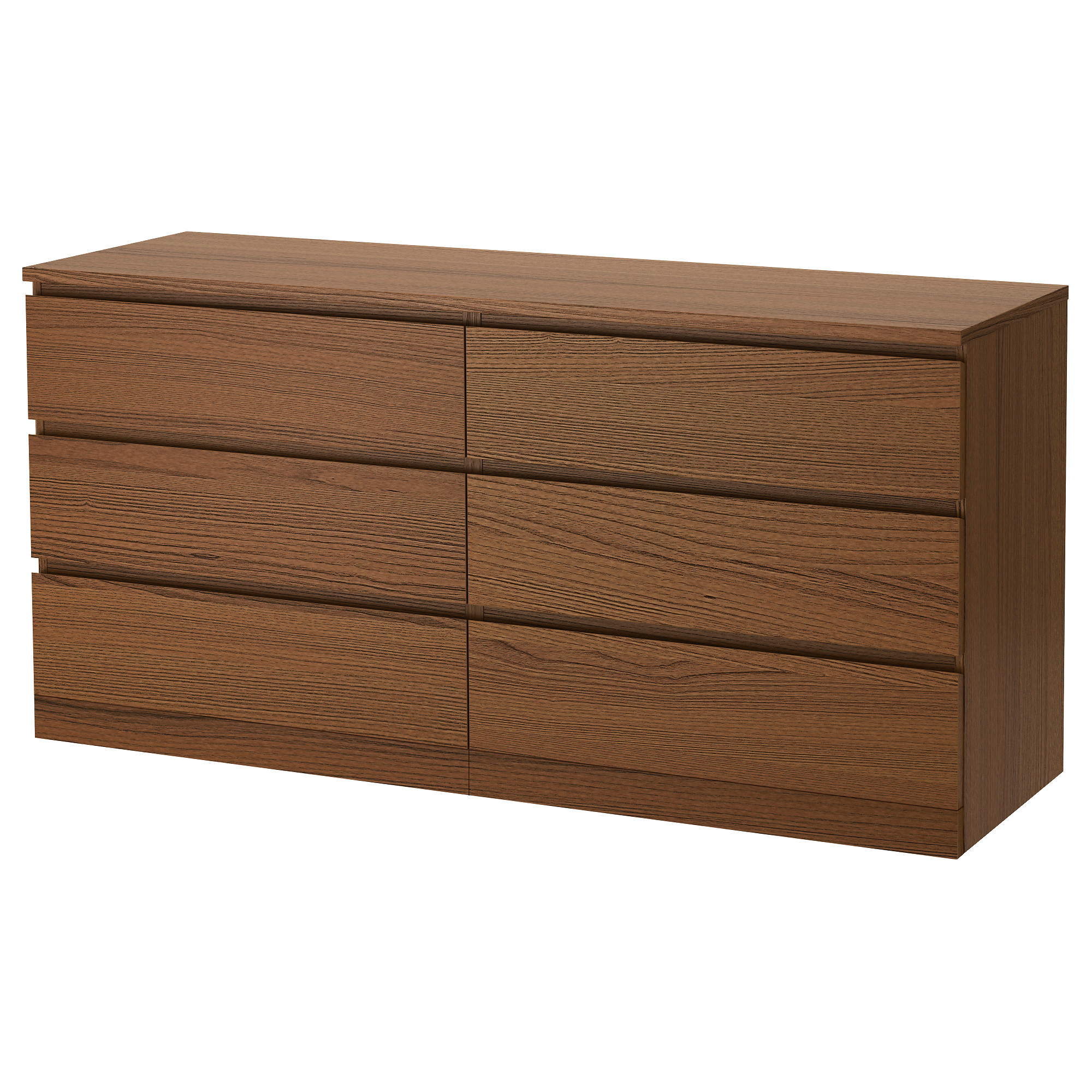 MALM chest of 6 drawers, brown stained ash veneer IKEA Hong Kong