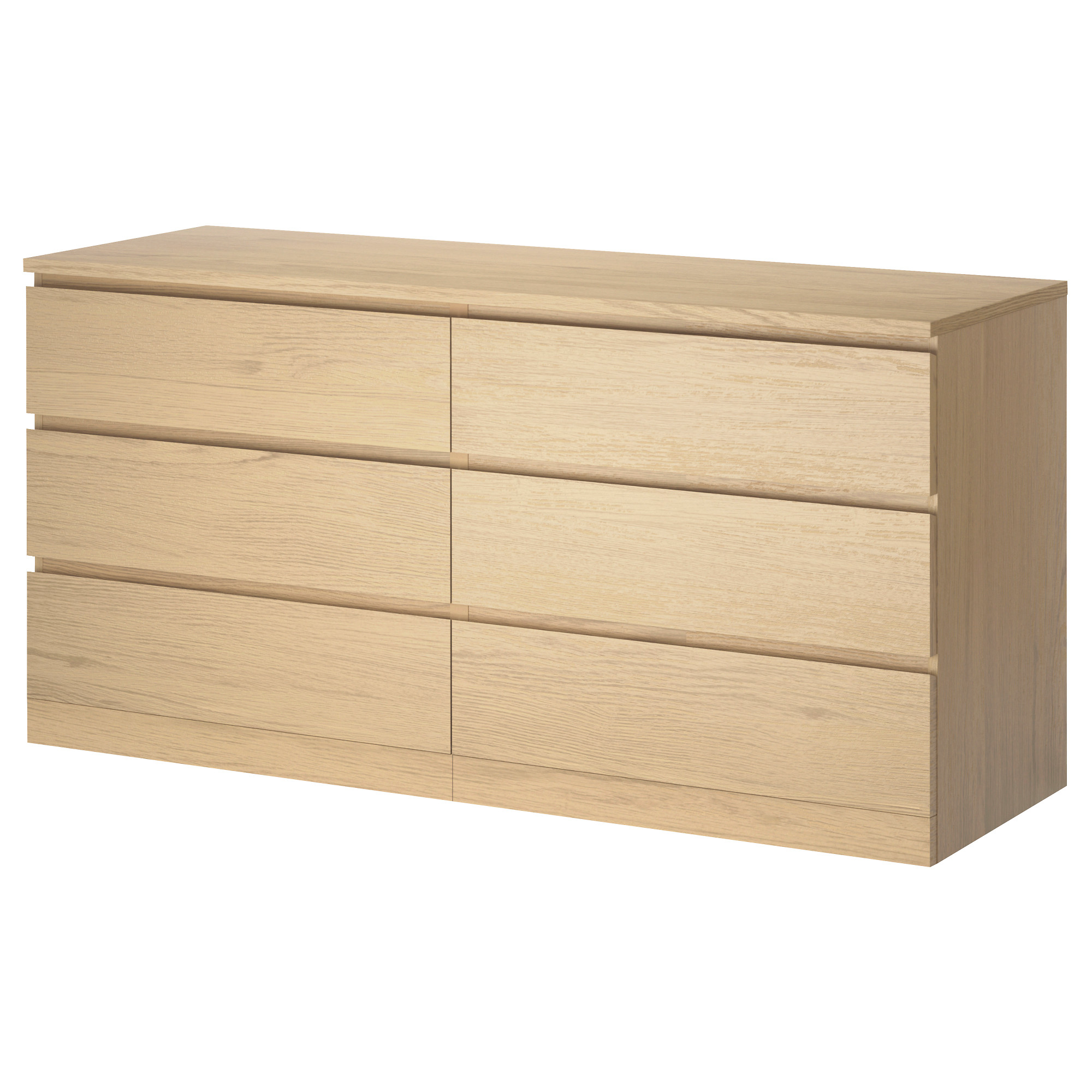 Malm Chest Of 6 Drawers White Stained Oak Veneer Ikea Hong Kong