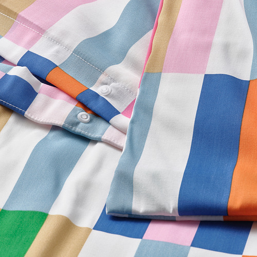 KLIBBKORSÖRT duvet cover and 2 pillowcases