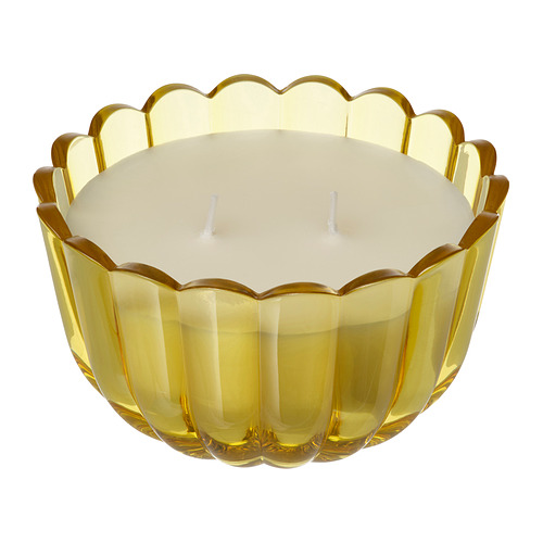 MORKULLA scented candle in glass, 2 wicks