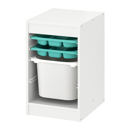 TROFAST storage combination with box/trays