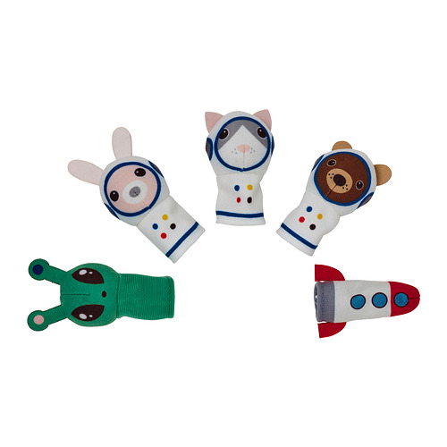 AFTONSPARV 5-piece finger puppet set