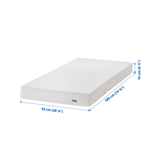 ÅBYGDA foam mattress, firm/white, single