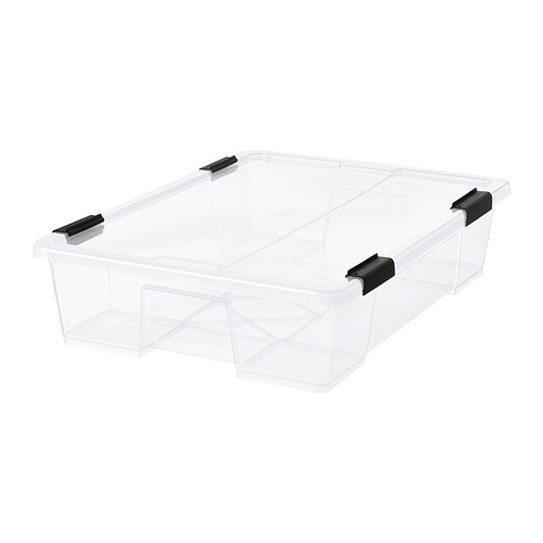 SAMLA - box with lid/clip lock, transparent/black, 79x57x19 cm/55 l | IKEA Hong Kong and Macau - E1002029_S4