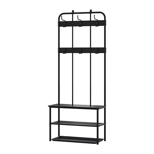 NIPÅSEN/BAGGMUCK - hallway furniture, set of 2, black/grey | IKEA Hong Kong and Macau - E1002083_S4