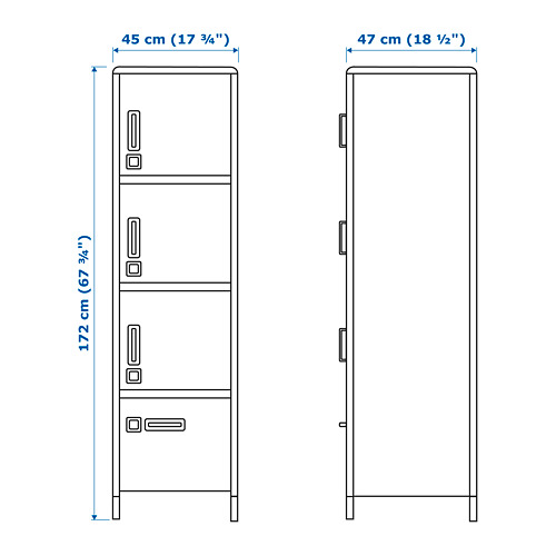 IDÅSEN high cabinet with smart lock