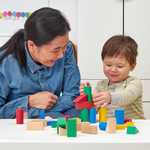 UNDERHÅLLA 40-piece wooden building block set