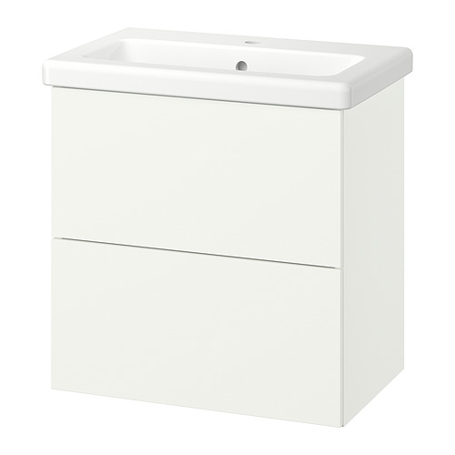 TVÄLLEN/ENHET - 洗手盆櫃連抽屜/洗手盆, 白色, 64x43x65 厘米 | IKEA 香港及澳門 - E1002165_S4