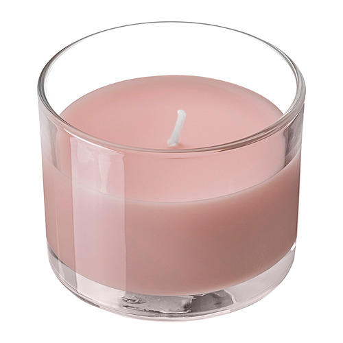 LOTSFÅGEL scented candle in glass