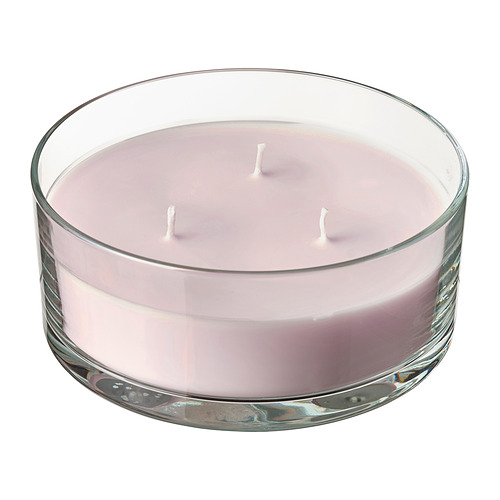 LOTSFÅGEL scented candle in glass, 3 wicks