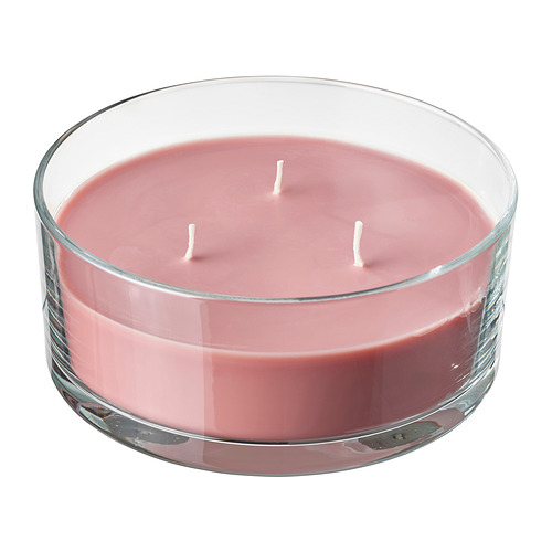 LOTSFÅGEL scented candle in glass, 3 wicks