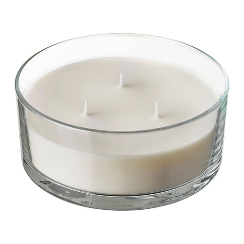 LOTSFÅGEL scented candle in glass, 3 wicks