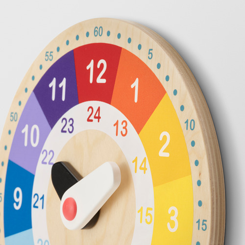 UNDERHÅLLA educational wooden clock