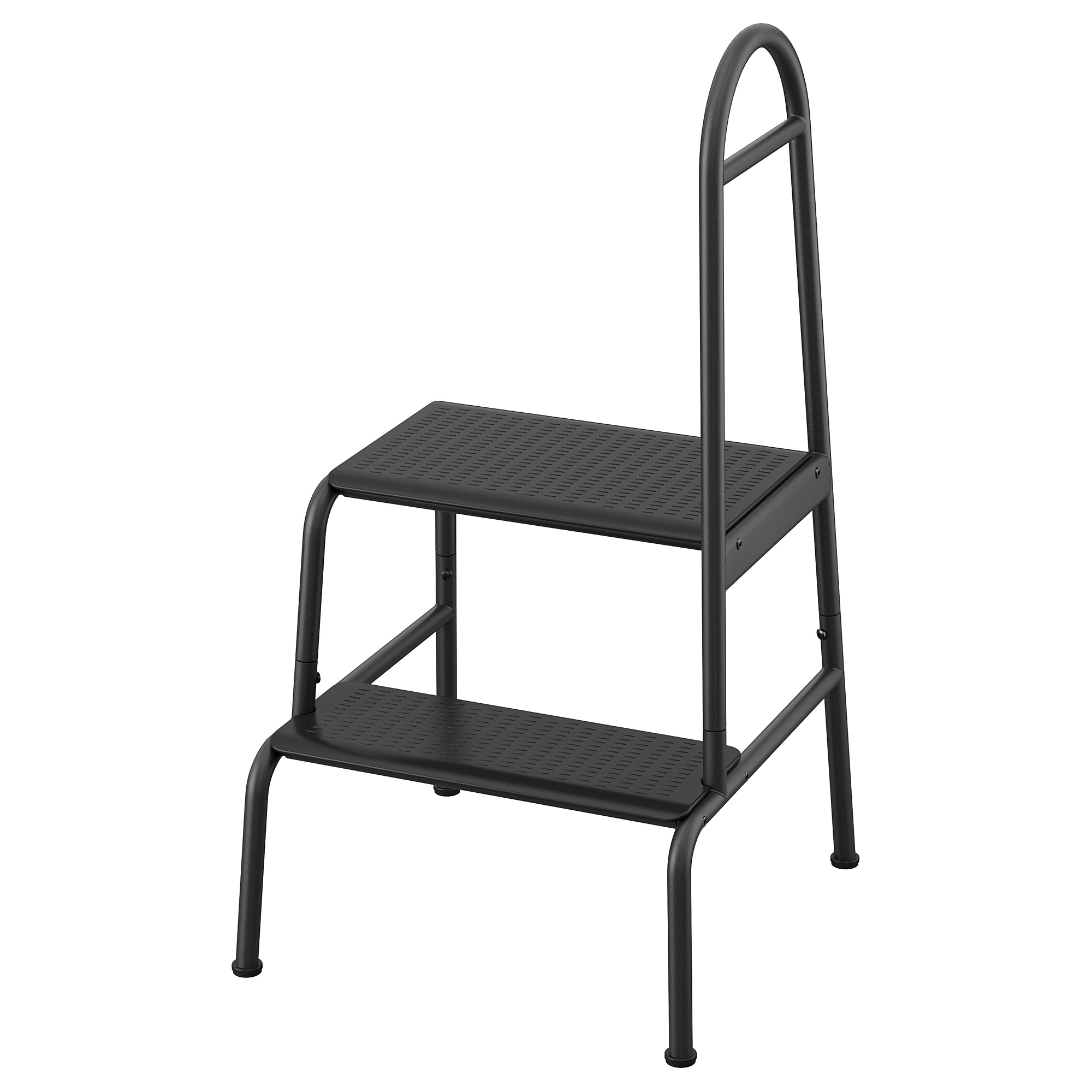 BÄSINGEN step stool with handrail, 2-steps