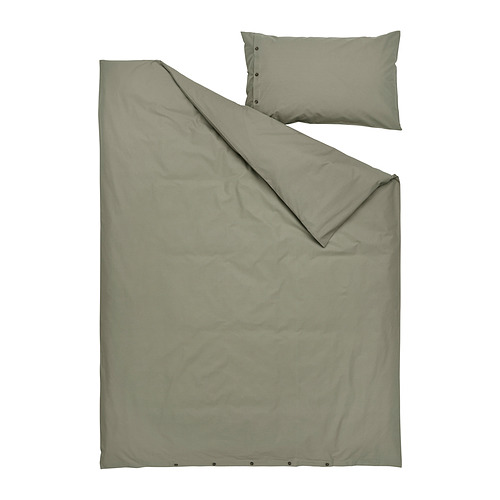 KRÅKRISMOTT duvet cover and pillowcase