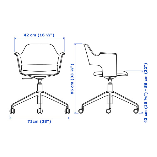 FJÄLLBERGET conference chair with castors