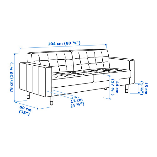 LANDSKRONA 3-seat sofa