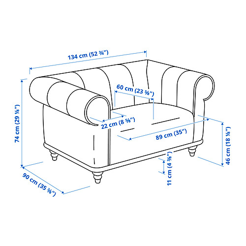 VISKAFORS 1,5-seat armchair