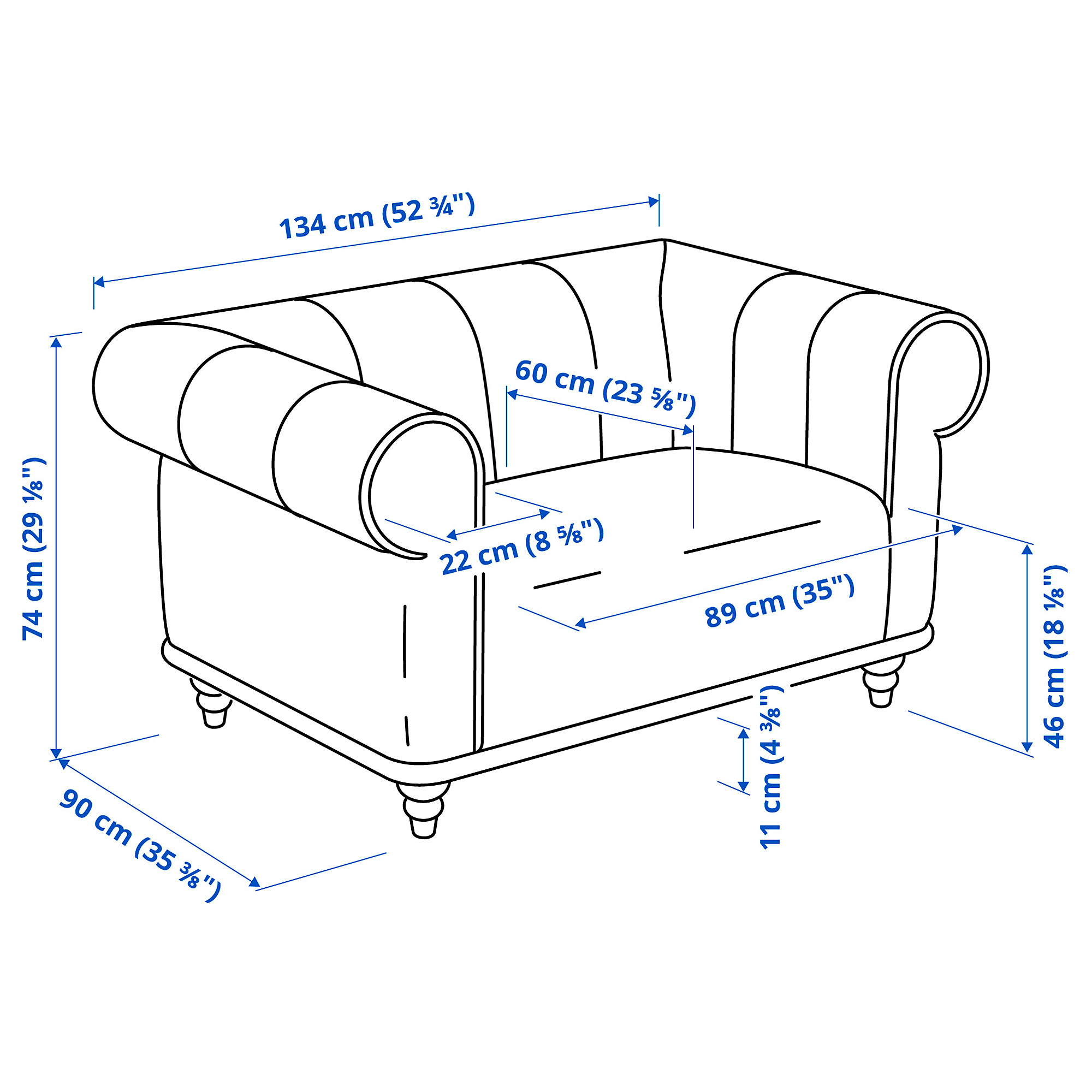 VISKAFORS 1,5-seat armchair