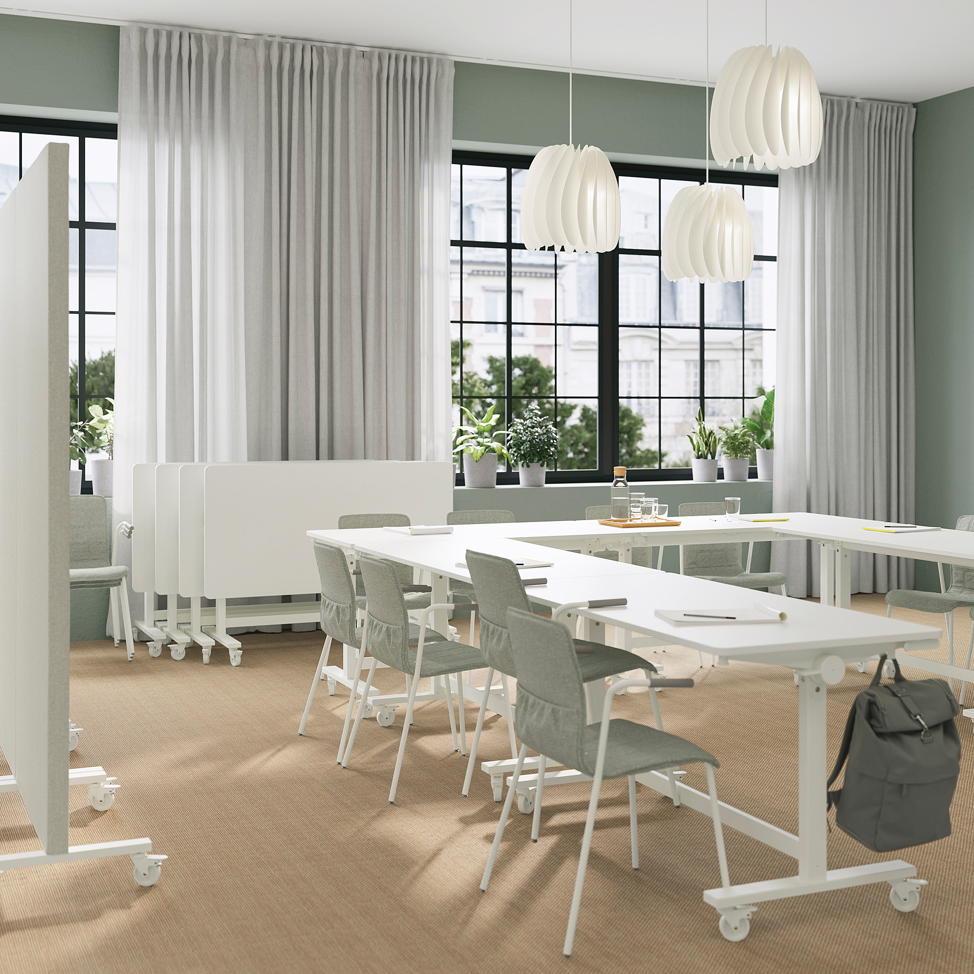 MITTZON foldable table with castors