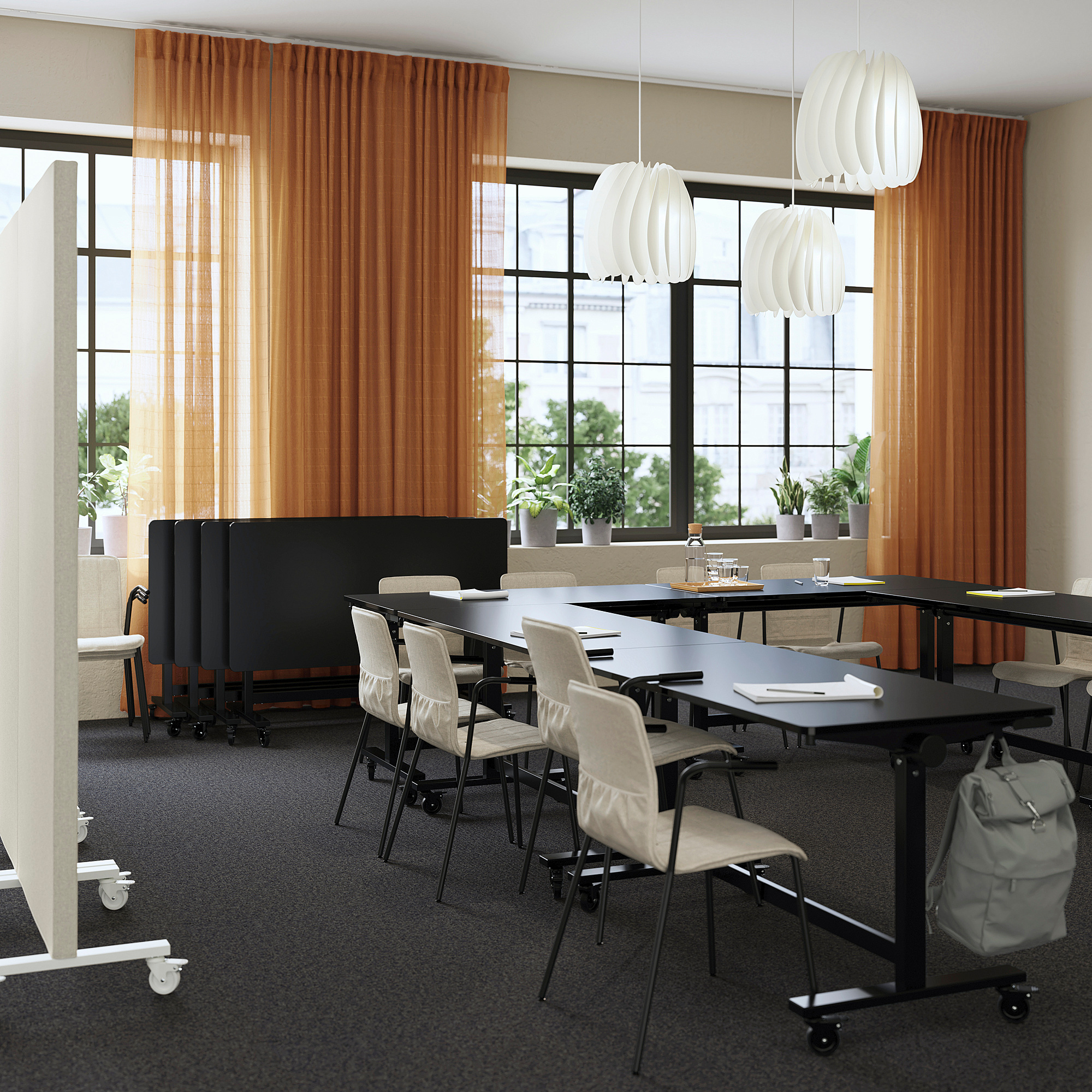 MITTZON foldable table with castors