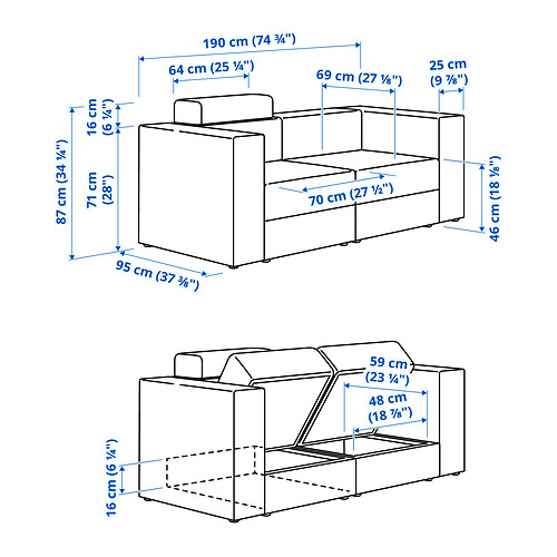 JÄTTEBO 2-seat modular sofa