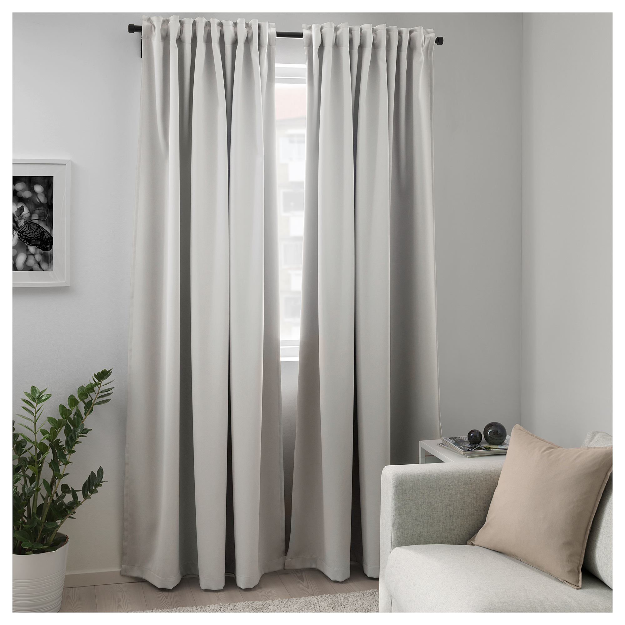 MAJGULL - room darkening curtains, 1 pair, light grey | IKEA Hong Kong ...